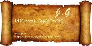 Jánosi Győző névjegykártya